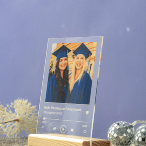 School / College / University Graduation Party Gift • Personalized Music Plaque with Stand • Graduation Decorations 2022 • Glass Song Art