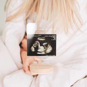 Baby Scan Photo Print, Baby Scan Frame, Baby Scan Gift, Baby Scan Keepsake, Baby Scan Gift for Grandparents, Acrylic Plaque, Light Baby Scan